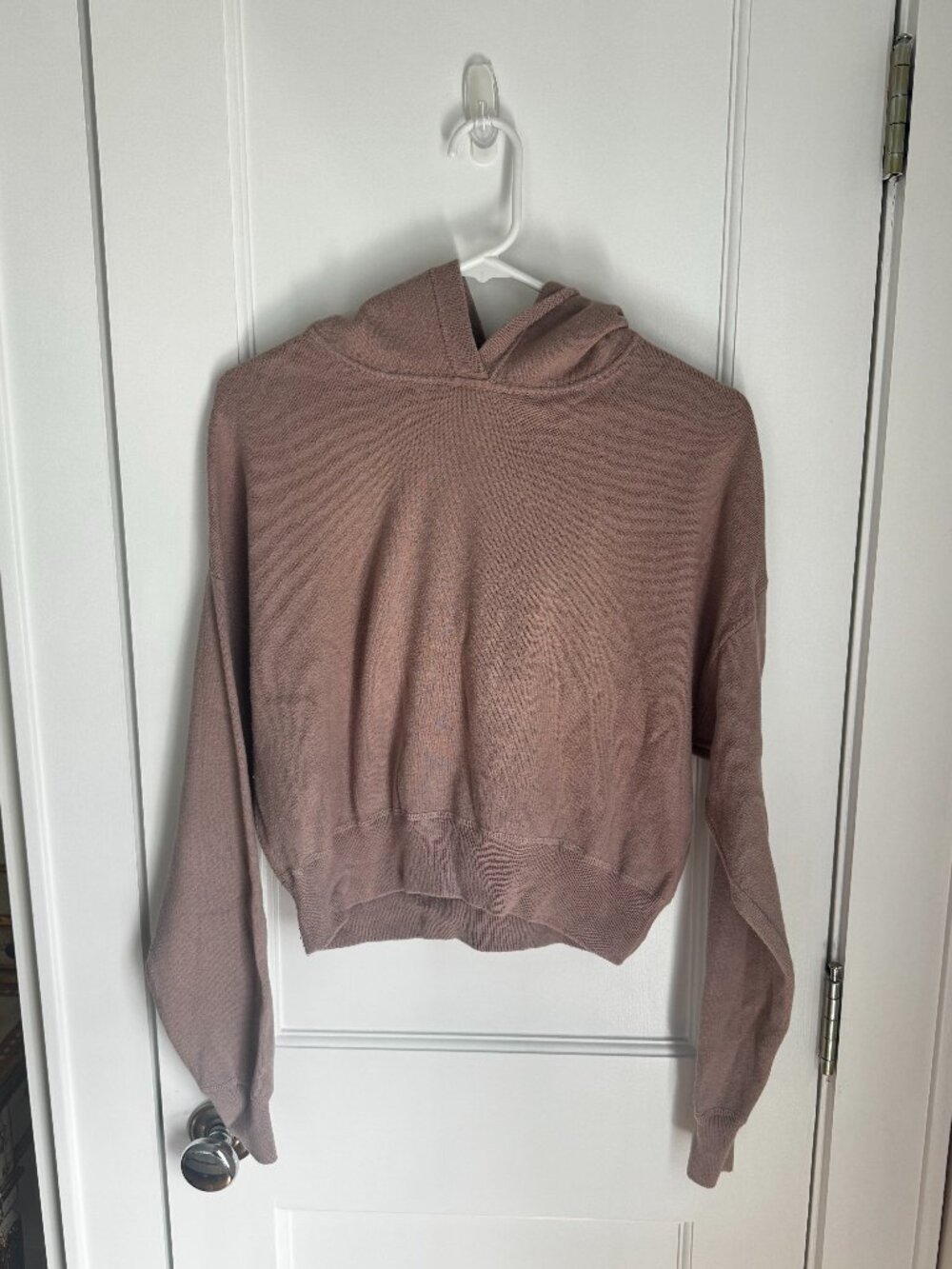 NAADAM Women's Cropped Cotton Cashmere Sweater Hoodie Sweatshirt Pullover size M